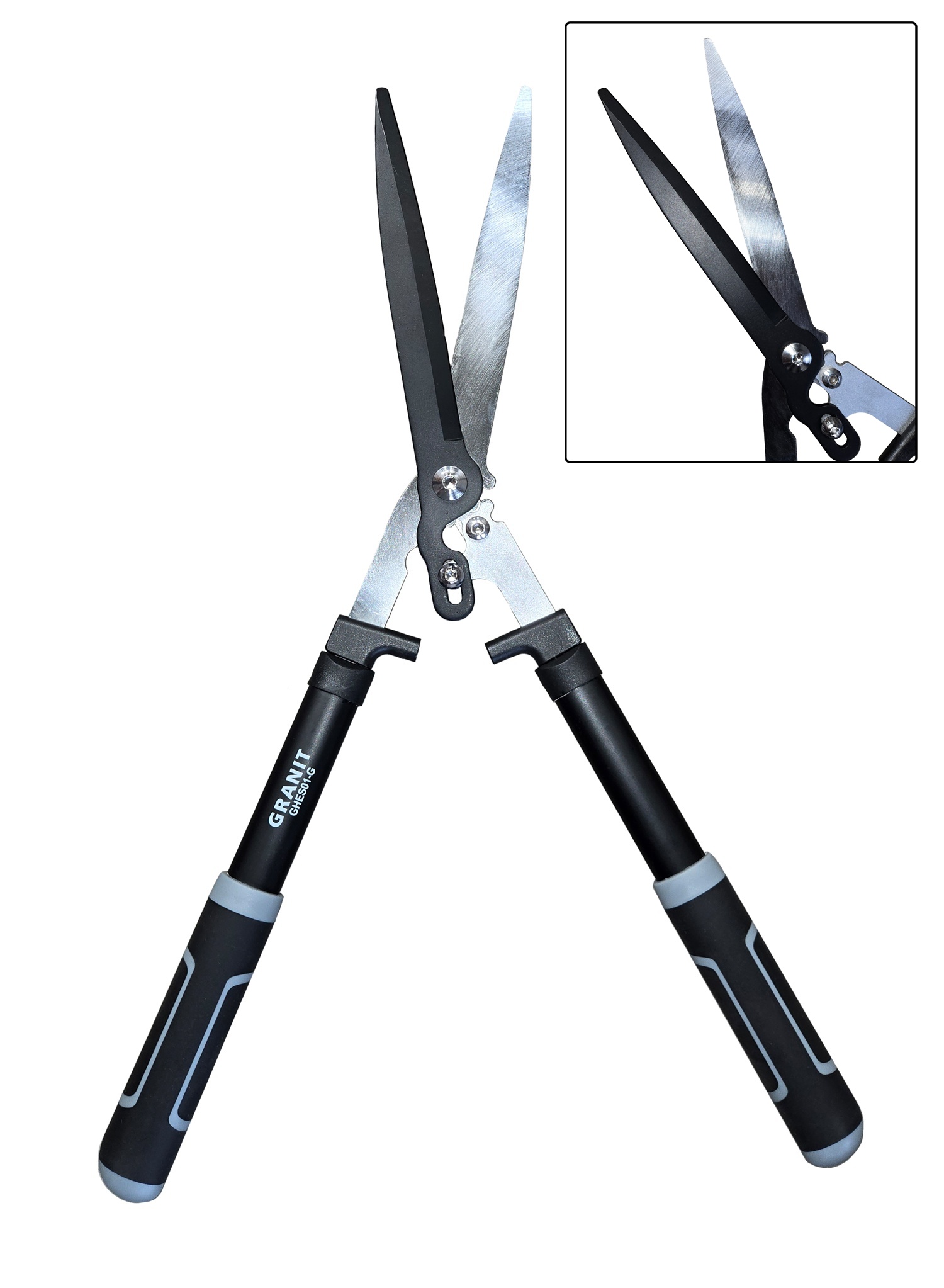 Getriebe-Heckenschere Hand Gartenschere 63cm Carbonstahl mit Antihaftbeschichtung