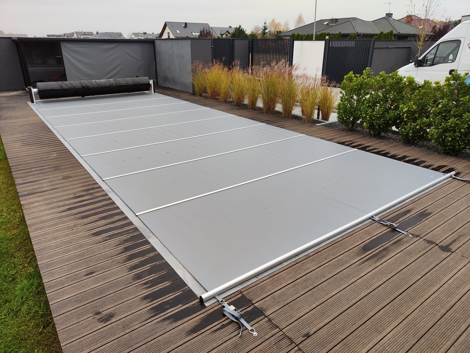 Modell FLAT-SECTION Pool Sicherheitsabdeckung Stangenabdeckung Rollschutzabdeckung