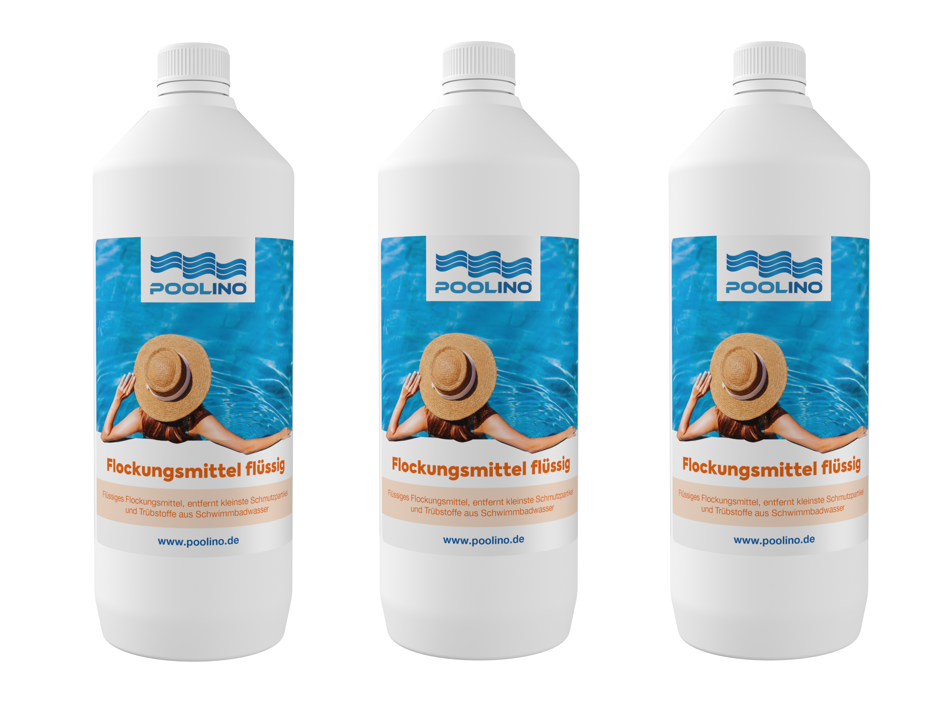 3L Flockungsmittel flüssig Poolino® (3x 1Liter) Flockmittel für Pool Schwimmbad