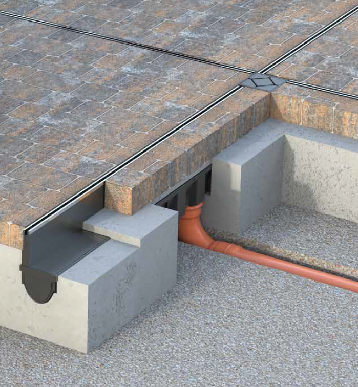 Schlitzrinne Entwässerungsrinne Terrassenrinne Bodenrinne mit Alukante